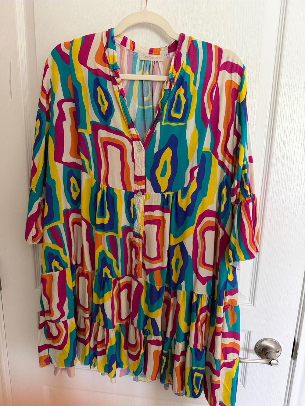 Colorful Abstract Pattern Tunic Top - Multicolor